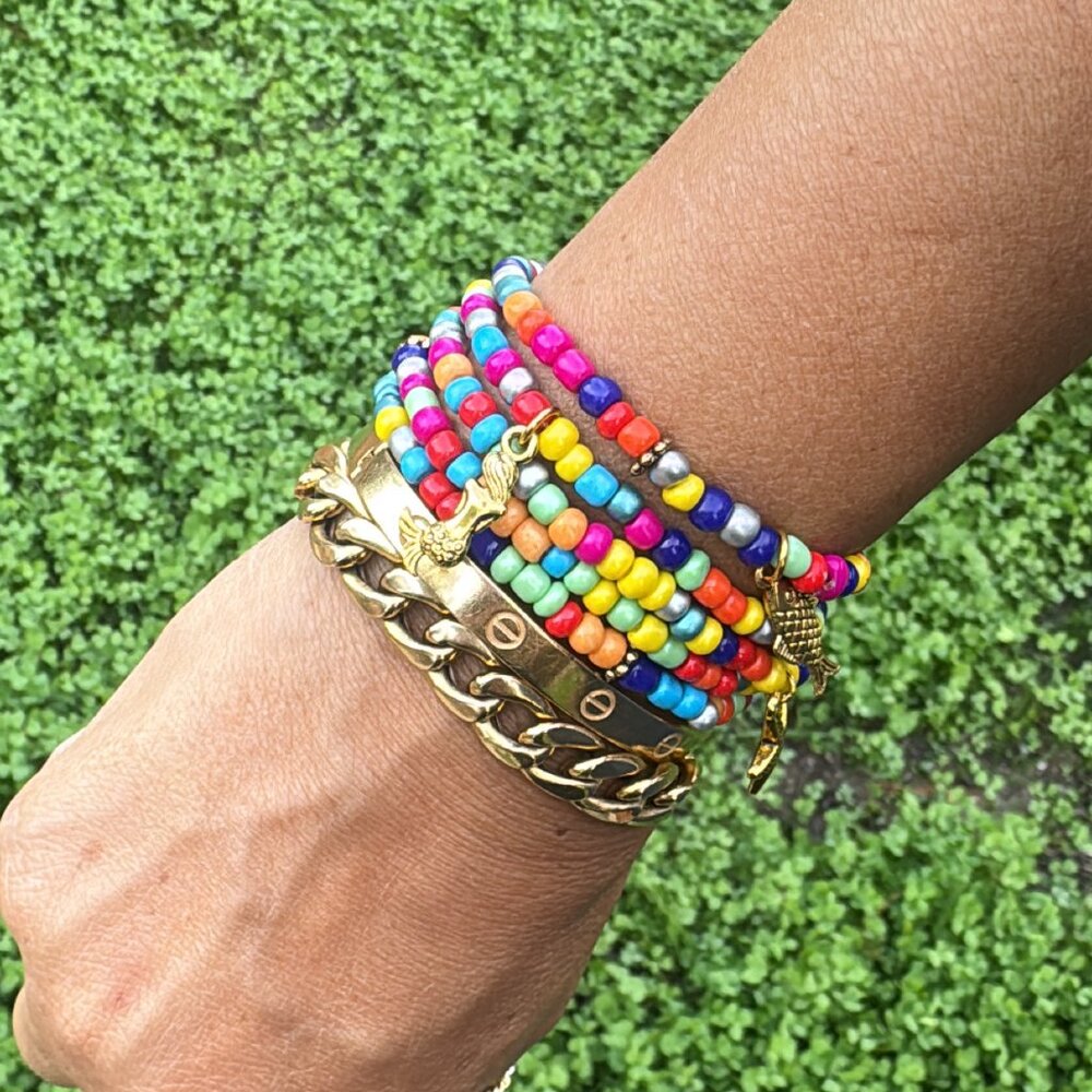 Colorful Beaded stretch Waist belly Charms/ layered bracelet/ layered necklace